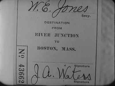 (Train Ticket) Destination
From : River Junction
To : Boston, Massachusetts - Steamboat Bill, Jr