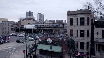 [ train wheels clacking ] - The Red Line
