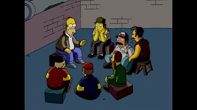 -(train whistle blowing)
-(metal clanging) - The Simpsons