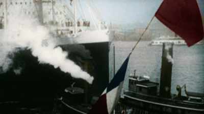 TRANSATLANTIC OCEAN LINERS
ARE SAFE AND RELIABLE BUT SLOW. - America in Color