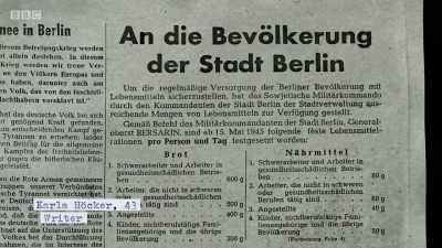 TRANSLATION: Page one contains a
message from Stalin, - Berlin 1945