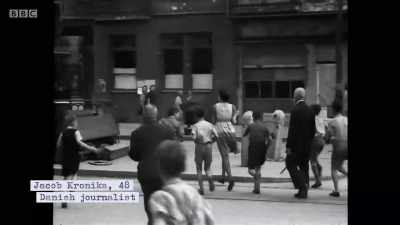 TRANSLATION: The first German
newspaper has been published, - Berlin 1945