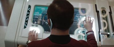 Transporter Room.
We are in position above Titan. - Star Trek