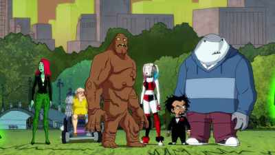 [tree monsters growling] - Harley Quinn