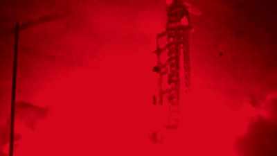[TREMENDOUS SOUNDS OF ROCKET
LAUNCH] - Missile from the East
