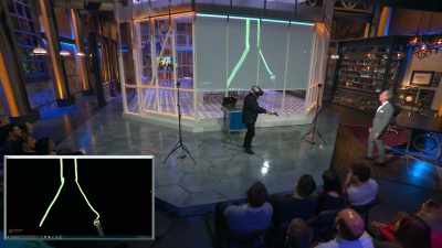 Tripod? Telescope? Beaker-- Flask.
Erlenmeyer flask. - Bill Nye Saves the World