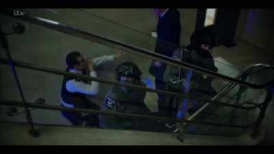 Trojan One, in position,
east staircase. - Trigger Point