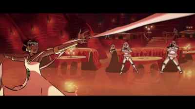 -[trooper 6] Whoa!
-[trooper 7] What the-- - Star Wars: Visions