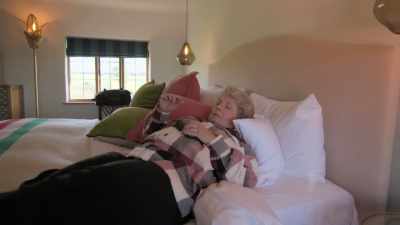 -- Trying to keep my feet
off the clean bed. - Extraordinary Escapes with Sandi Toksvig