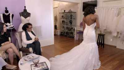 Trying on wedding dresses is something - Love Is Blind