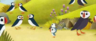 Tufted puffins, horned puffins, - Puffin Rock and the New Friends