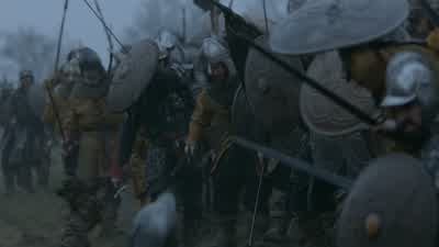 Turn! Turn around! Turn back! Turn back! Turn! Turn around! Shield wall! Shield wall! Get together! - Vikings