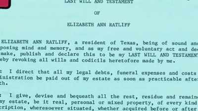 Turns out Liz Ratliff
wrote a will shortly - An American Murder Mystery: The Staircase