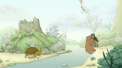 Turtle, grab ahold of us,and see if you can pull us down. - Frog and Toad