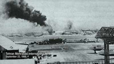 Twelve o'clock, Saddam Hussein
attacked same airport. - A Revolution on Canvas