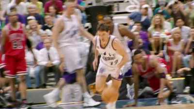 Twenty-one for Malone.
Poked away by Hornacek. - The Last Dance