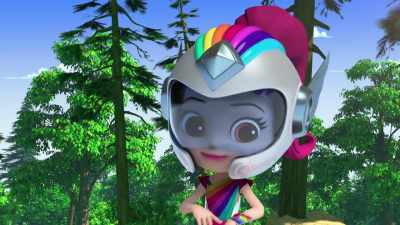 Twirl-riffically top-notch
tree tossing, Rosie! - Rainbow Rangers