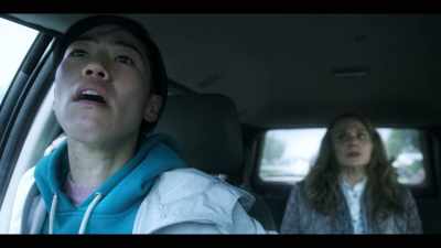 -Two blocks, turn left?
-[woman speaking Korean] - Black Summer