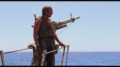 Two drifters meet something needs to be exchangedI know the code But I'll give you this one for freeNothing's free in waterworld - Waterworld