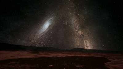 Two galaxies in a single sky, - Universe