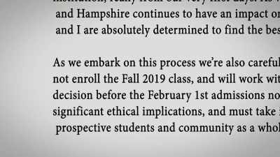 Two paragraphs down it said, - The Unmaking of a College
