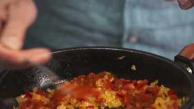 Two teaspoons of paprika, - James May: Oh Cook!