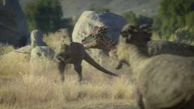 Two ways to demonstrate
who was boss in their prehistoric world. - Prehistoric Planet
