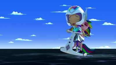 - Ugh! Splashing oil! So gross!
- Indy! - Rainbow Rangers