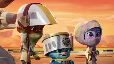 -Uh… [chuckles]
-[Nubs coos] - Star Wars: Young Jedi Adventures
