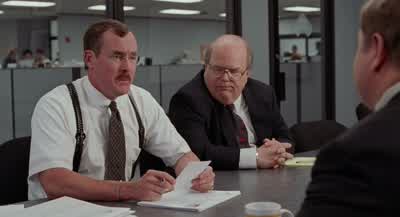 WHO'S HE YOU KNOW SQUIRRELY LOOKING GUYMUMBLES A LOT OH YEAHYEAH WE WE CAN'T ACTUALLY FIND A RECORD OF HIM BEING A CURRENT EMPLOYEE HEREI LOOKED INTO IT MORE DEEPLY AND I FOUND THAT APPARENTLY WHAT HAPPENEDIS THAT HE WAS LAID OFF FIVE YEARS AGO AND NO ONE - Office Space