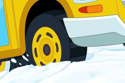 Uh-oh! Get ready to feel
even more squished. Here comes the bus! - The Magic School Bus Rides Again