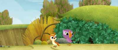 Uh-oh.
Isabelle's in a real dilemma. - Puffin Rock and the New Friends
