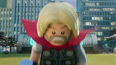 Uh-oh. [straining, grunting] - LEGO Marvel Avengers: Mission Demolition