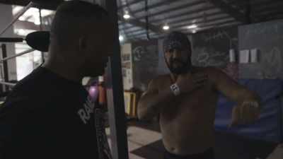 Uh, this shoulder right
here, if you can see, - The Wrestlers