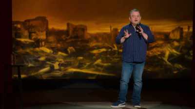 Uh, the second part was
I slipped off a curb and I landed wrong. - Patton Oswalt: We All Scream