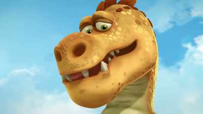 Uh, then how about a nice,
warm bath in the geyser instead? - Gigantosaurus