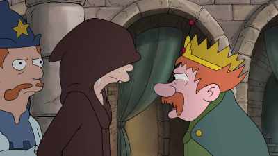 Uh, weak chin, buck teeth, and...
Whoa! - Disenchantment