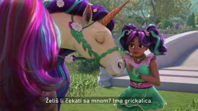 Um, do you wanna wait with me?
There are snacks. [giggles] - Unicorn Academy