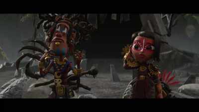 Um... Hmm. Okay... You know...
Look, maybe, maybe Monsty for short. - Maya and the Three
