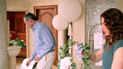 - Um, maybe some flowers
over there.
- You got it. - Two Chefs and a Wedding Cake