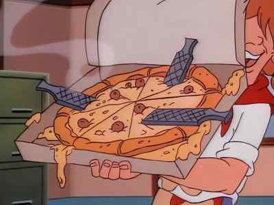 Um, one large peanut pizza
with extra files. - Bonkers