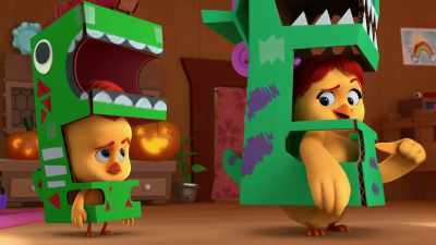 Um... why can't you both
be T-Rexes for Halloween? - The Chicken Squad