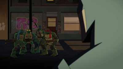 Um, wild guess here.
This might be his car. - Batman vs Teenage Mutant Ninja Turtles