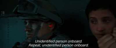 Unidentified person onboard.
Repeat, unidentified person onboard. - Monos