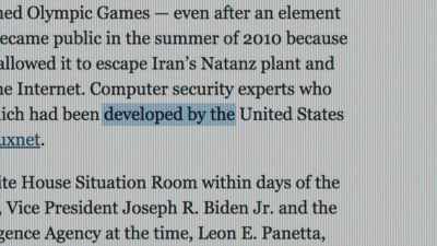 Unnamed officials told the paper - Cyberwar