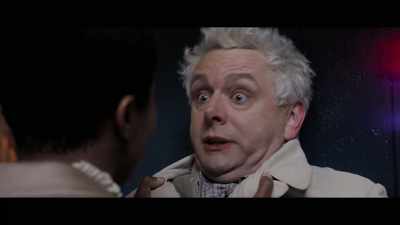Up with...
a higher authority. - Good Omens