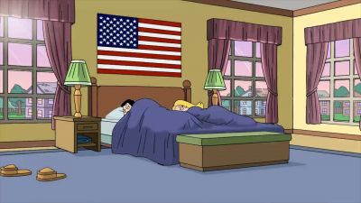 (upbeat march plays) - American Dad!