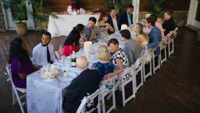 (upbeat music) (guests chattering) - The Engagement Dress