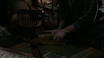 Upstairs. Linen closet. Red hex box. - Supernatural
