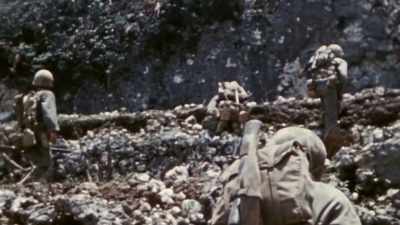 US troops have been pounding
away at this one ridgeline - The Pacific War in Color